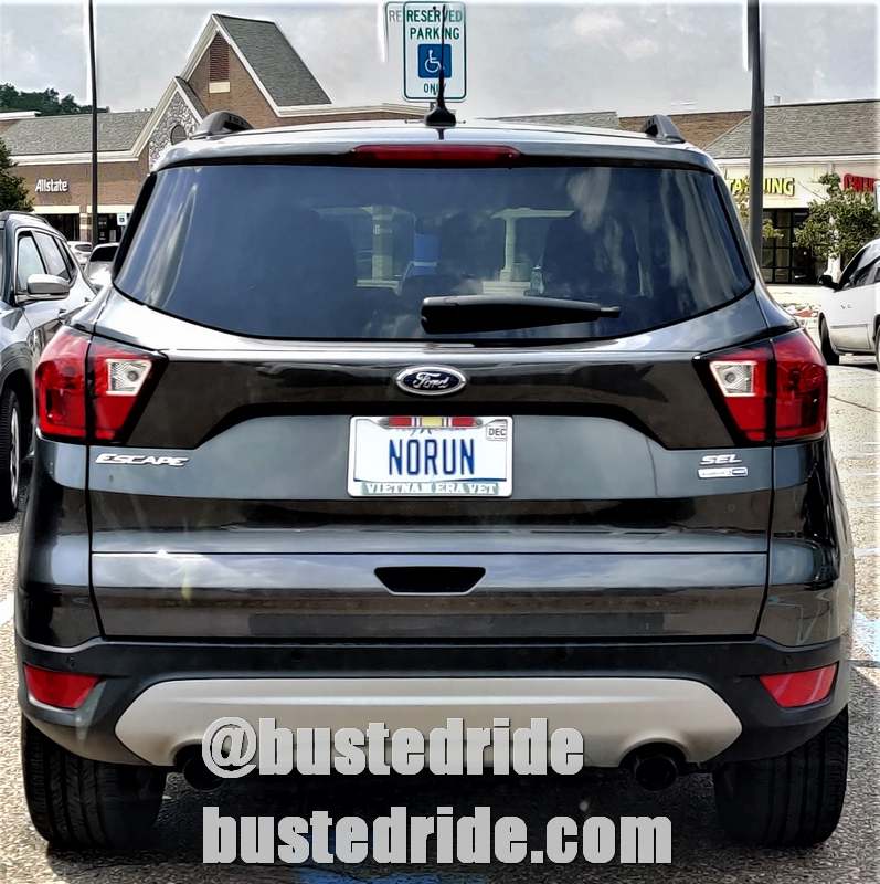 NORUN - Vanity License Plate by Busted Ride
