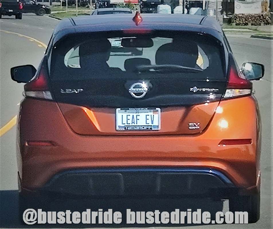 LEAF EV - Vanity License Plate by Busted Ride