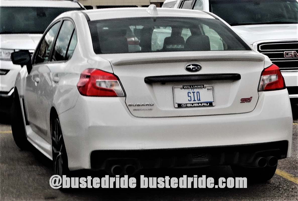 SIQ - Vanity License Plate by Busted Ride