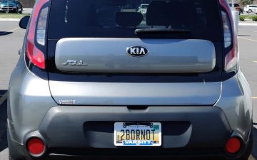 2BORNOT - Vanity License Plate by Busted Ride