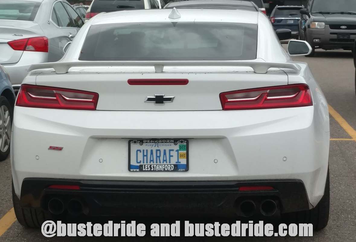 CHARAF1 - Vanity License Plate by Busted Ride