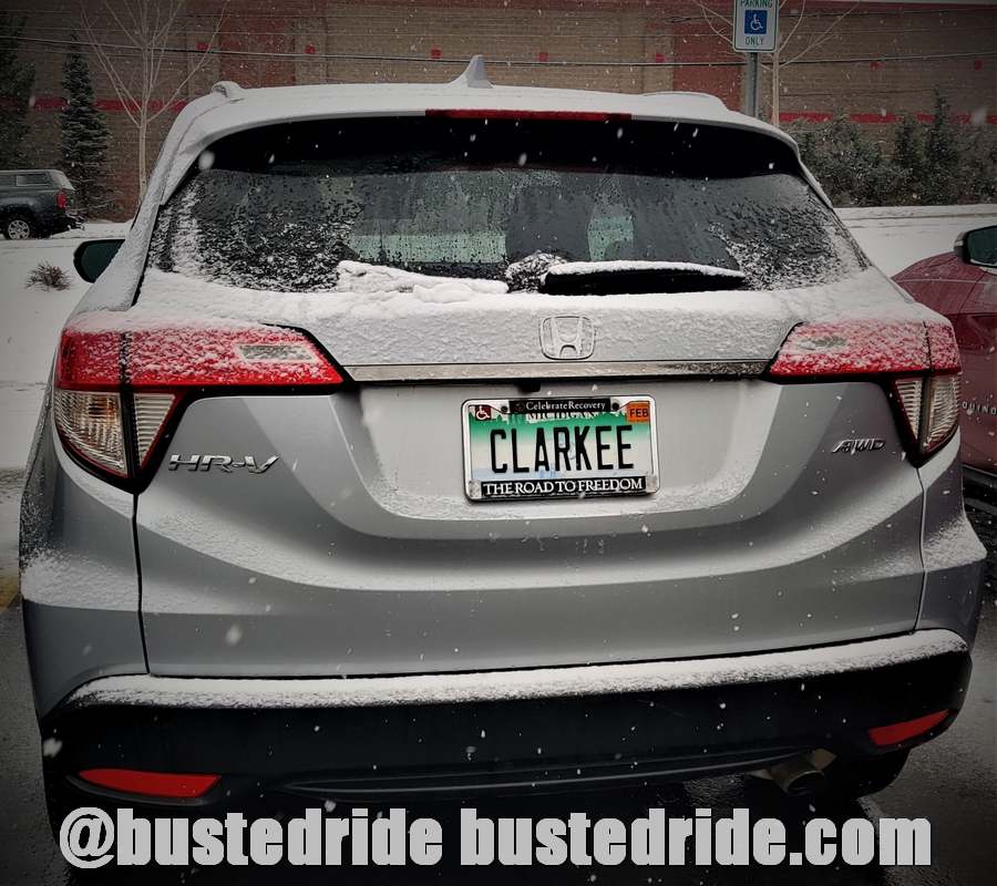 CLARKEE - Vanity License Plate by Busted Ride