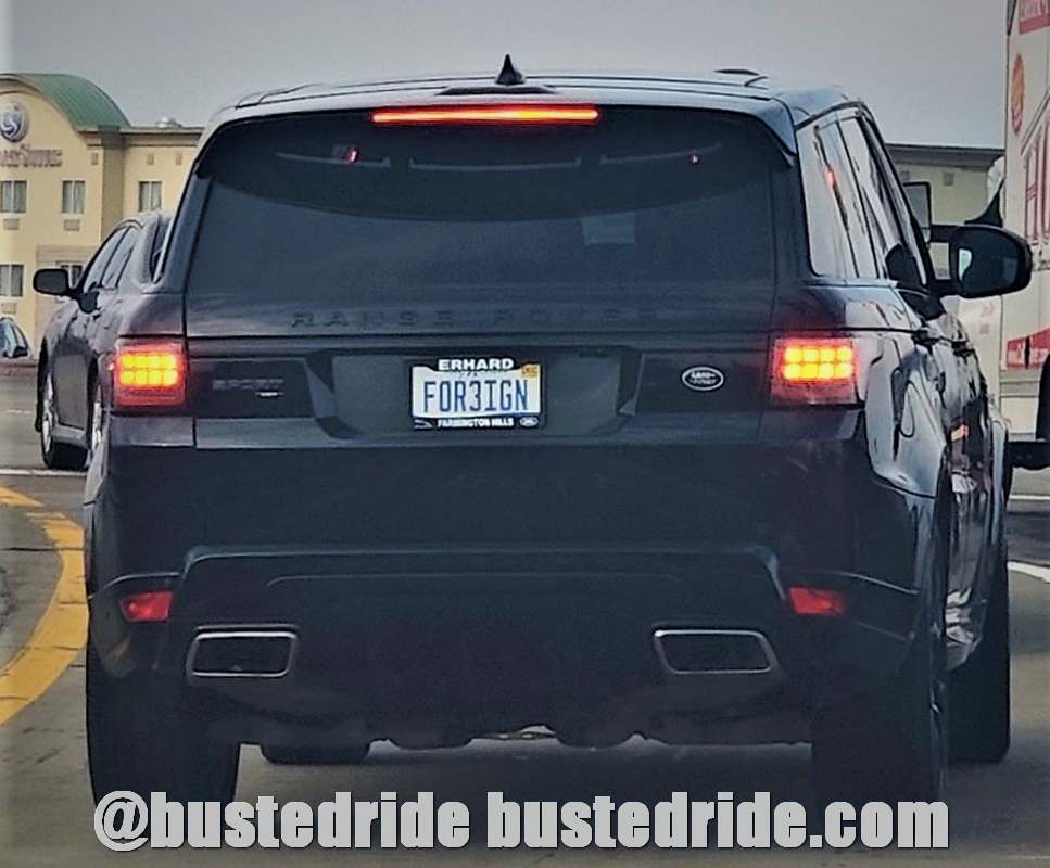 FOR3IGN - Vanity License Plate by Busted Ride