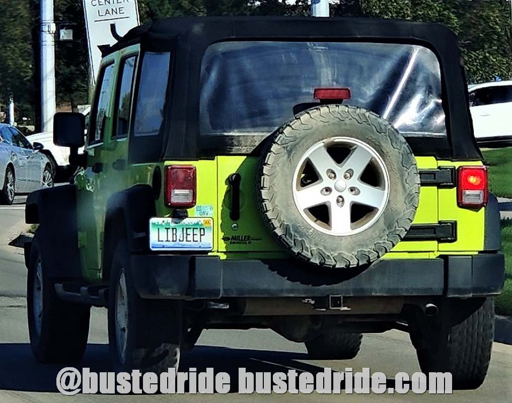 LIBJEEP - Vanity License Plate by Busted Ride