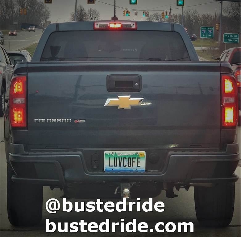 LUVCOFE - Vanity License Plate by Busted Ride