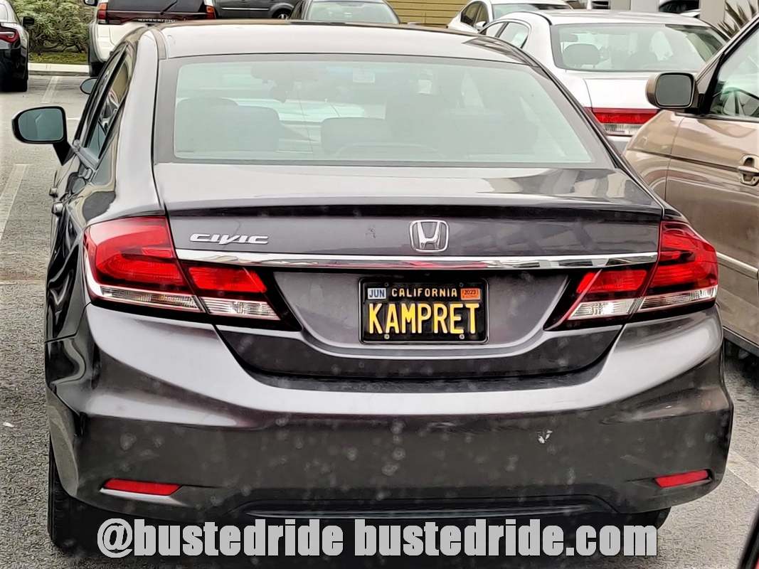 KAMPRET - Vanity License Plate by Busted Ride