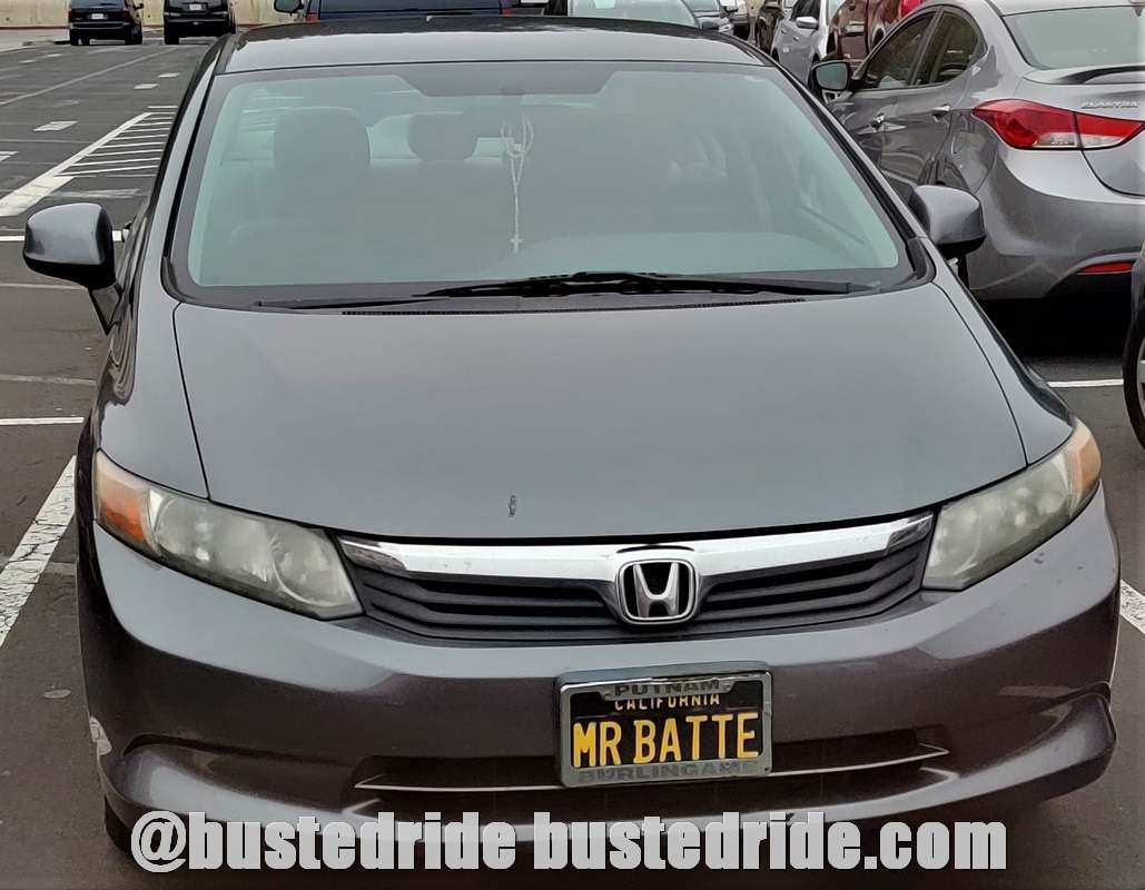 MRBATTE - Vanity License Plate by Busted Ride