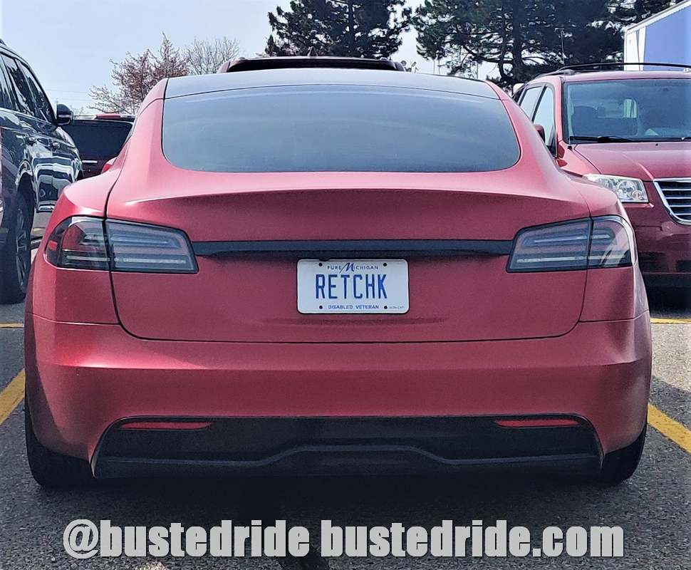 RETCHK - Vanity License Plate by Busted Ride