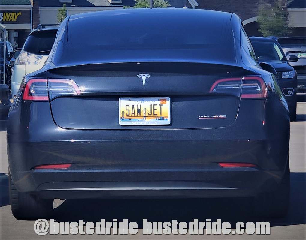 SAW JET - Vanity License Plate by Busted Ride
