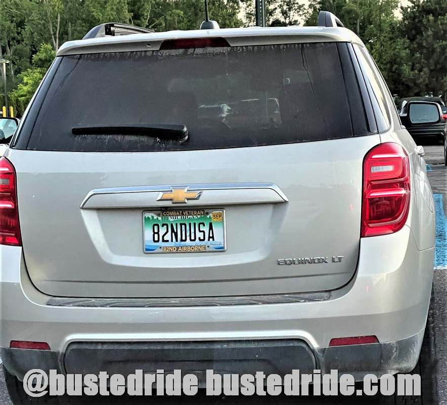 82NDUSA - Vanity License Plate by Busted Ride
