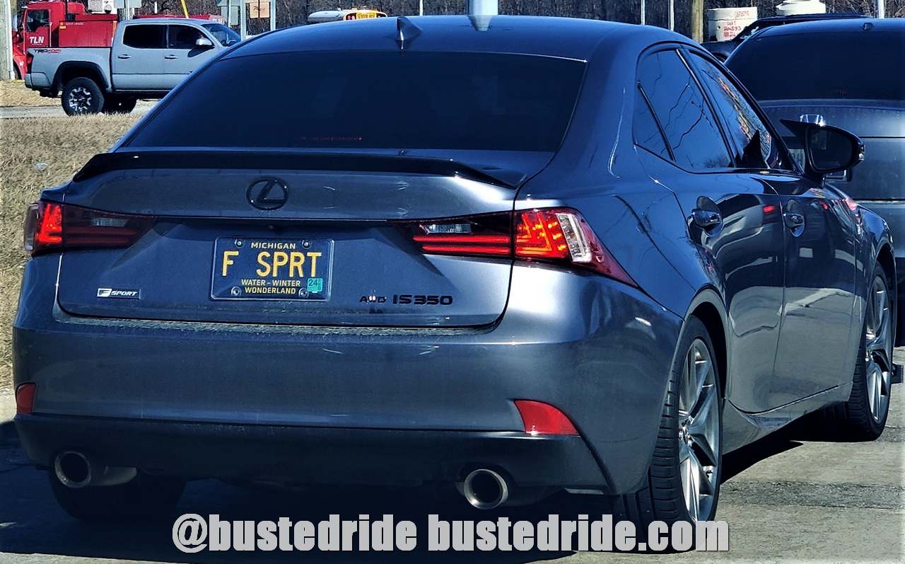F SPRT - Vanity License Plate by Busted Ride