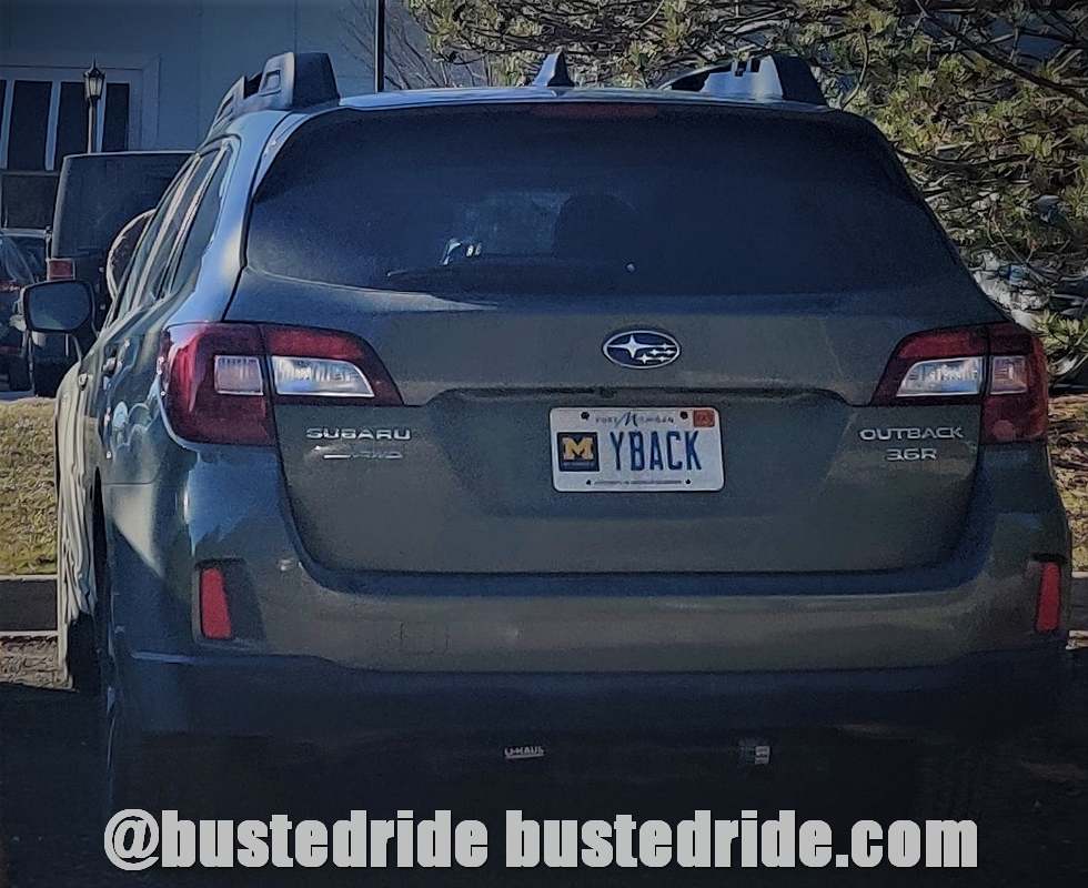 (M)YBACK - Vanity License Plate by Busted Ride