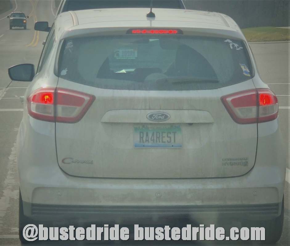 RA4REST - Vanity License Plate by Busted Ride