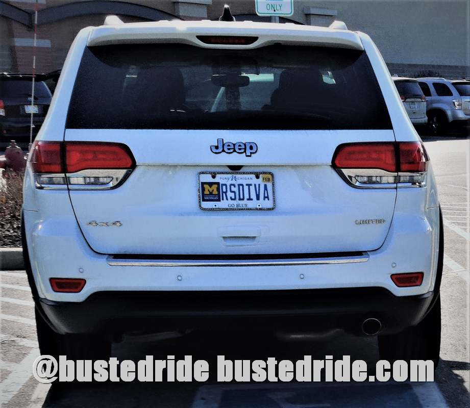 (M)RSDIVA - Vanity License Plate by Busted Ride