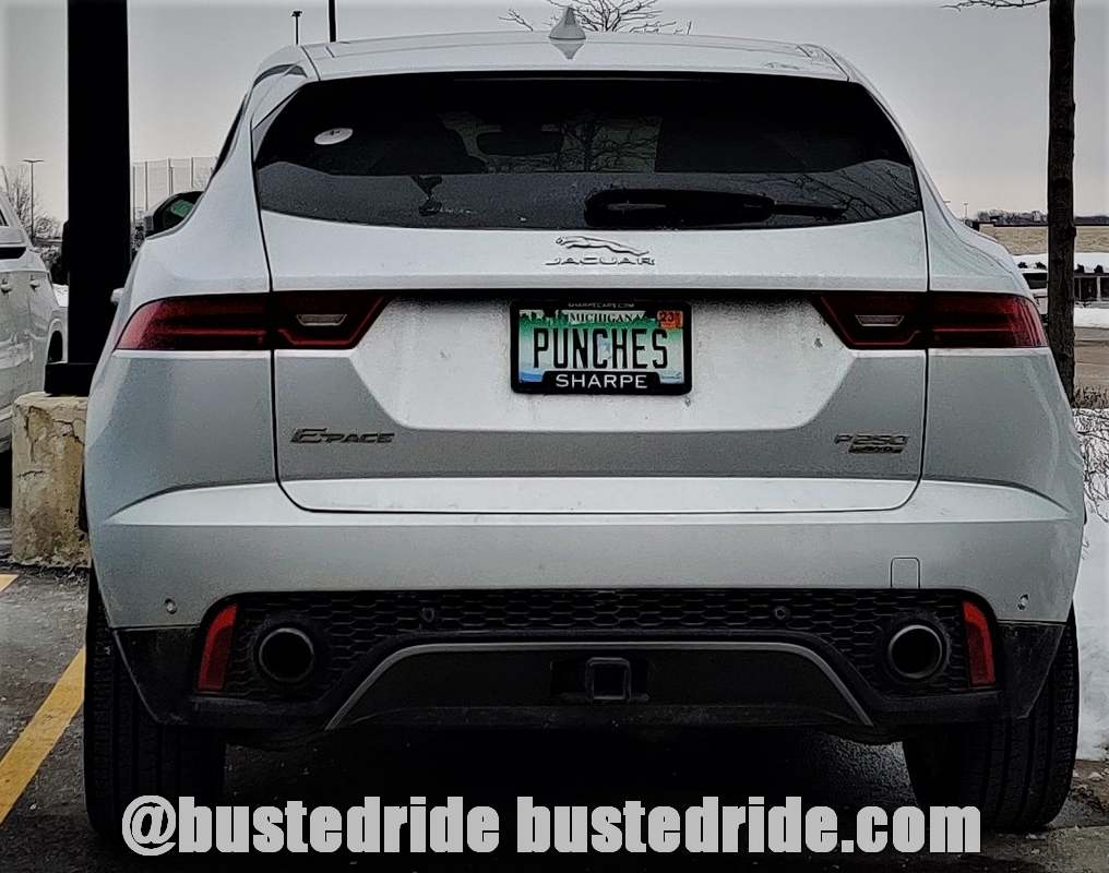 PUNCHES - Vanity License Plate by Busted Ride